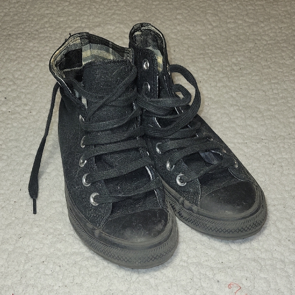 Classic Black High-Top Kids Sneakers